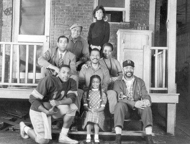 Company photo of August Wilson's "Fences", Broadway's 46th St. Theatre, 1988 — with Vince Williams, Byron Minns, Ray Aranha, Billy Dee Williams, Tatyana Ali, Carol Shorenson Hayes Roscoe Orman and Lynn Thigpen.
