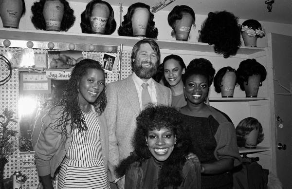 Brian Wilson backstage at DREAMGIRLS backstage- 1982. — with Loretta Devine, Sheryl Lee Ralph, Terry Burrell and Julia Nixon