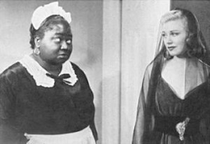 In the first of two films Hattie made at RKO with Ginger Rogers in 1938, VIVACIOUS LADY (right), she plays the small and rather unremarkable role of a washroom attendant. Later that year in CAREFREE (1938), Ginger's eighth musical with Fred Astaire and a decent screwball comedy, Hattie once again makes a very minor contribution, this time as an attendant (named "Hattie") at the country club where most of the plot takes place.